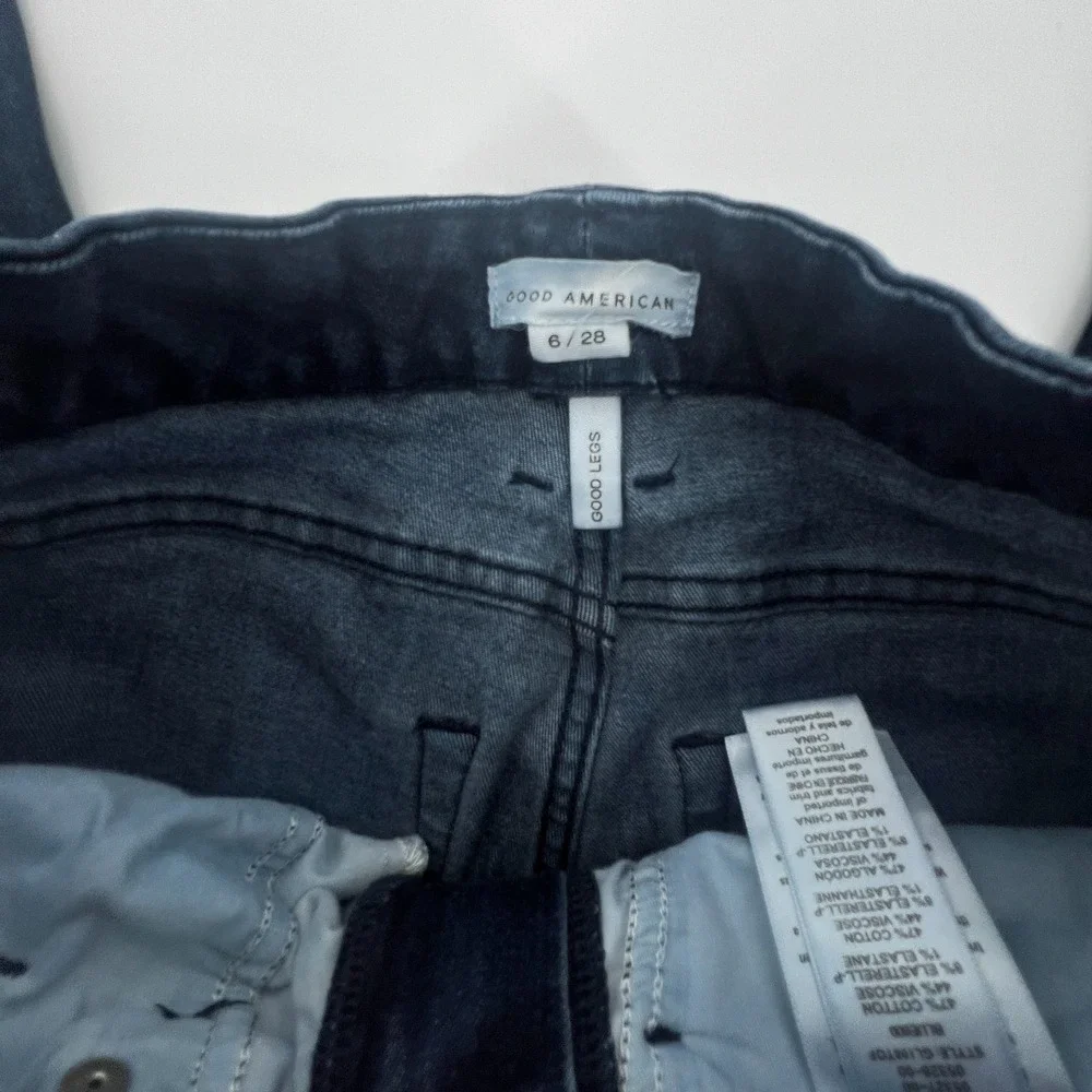 Good American Good Legs Skinny Jeans Women 6 28 Blue Mid Rise‎ Stretch